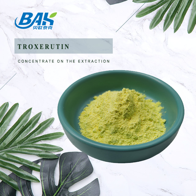 BAK Fabricación Suplementos de refuerzo inmunológico de Troxerutina Polvo amarillo CAS 7085-55-4 1.65g/Cm3